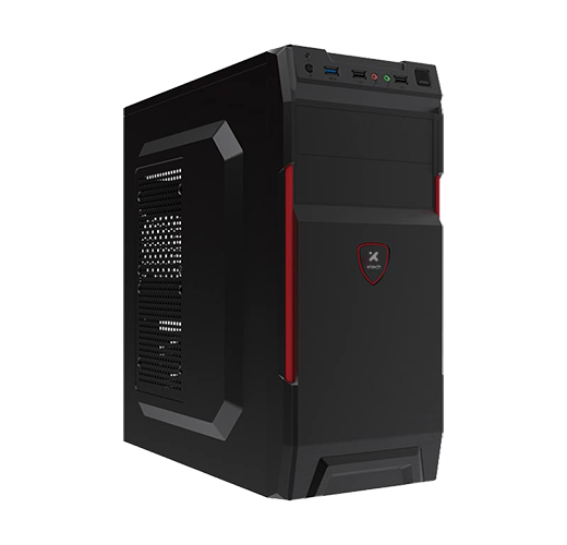 Gabinete Xtech XTQ-214 ATX con Fuente 600W Negro/Rojo